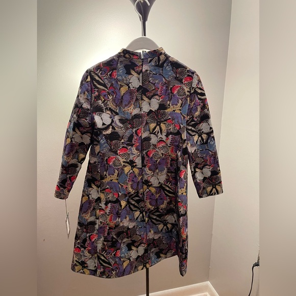 Valentino Metallic Multicolored Butterfly Print Mini Dress - Picture 3 of 7